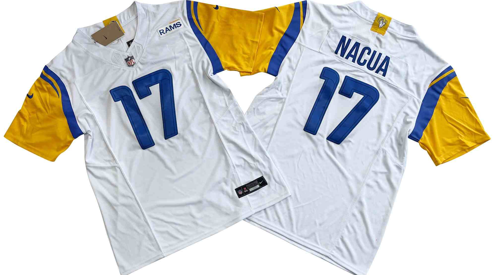 Men's Los Angeles Rams #17 Puka Nacua White F.U.S.E. Vapor Untouchable Football Stitched Jersey