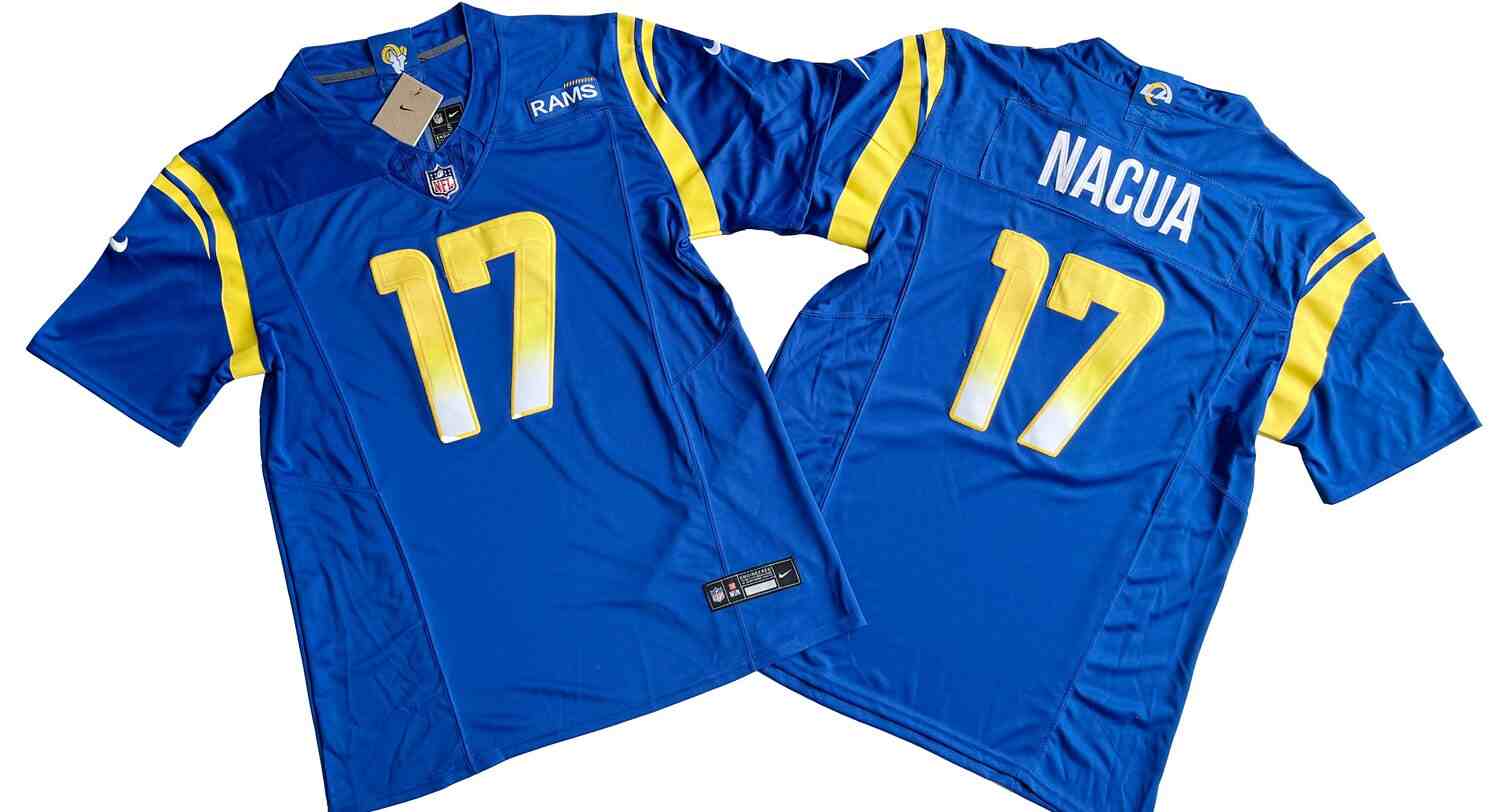 Men's Los Angeles Rams #17 Puka Nacua Blue F.U.S.E. Vapor Untouchable Football Stitched Jersey