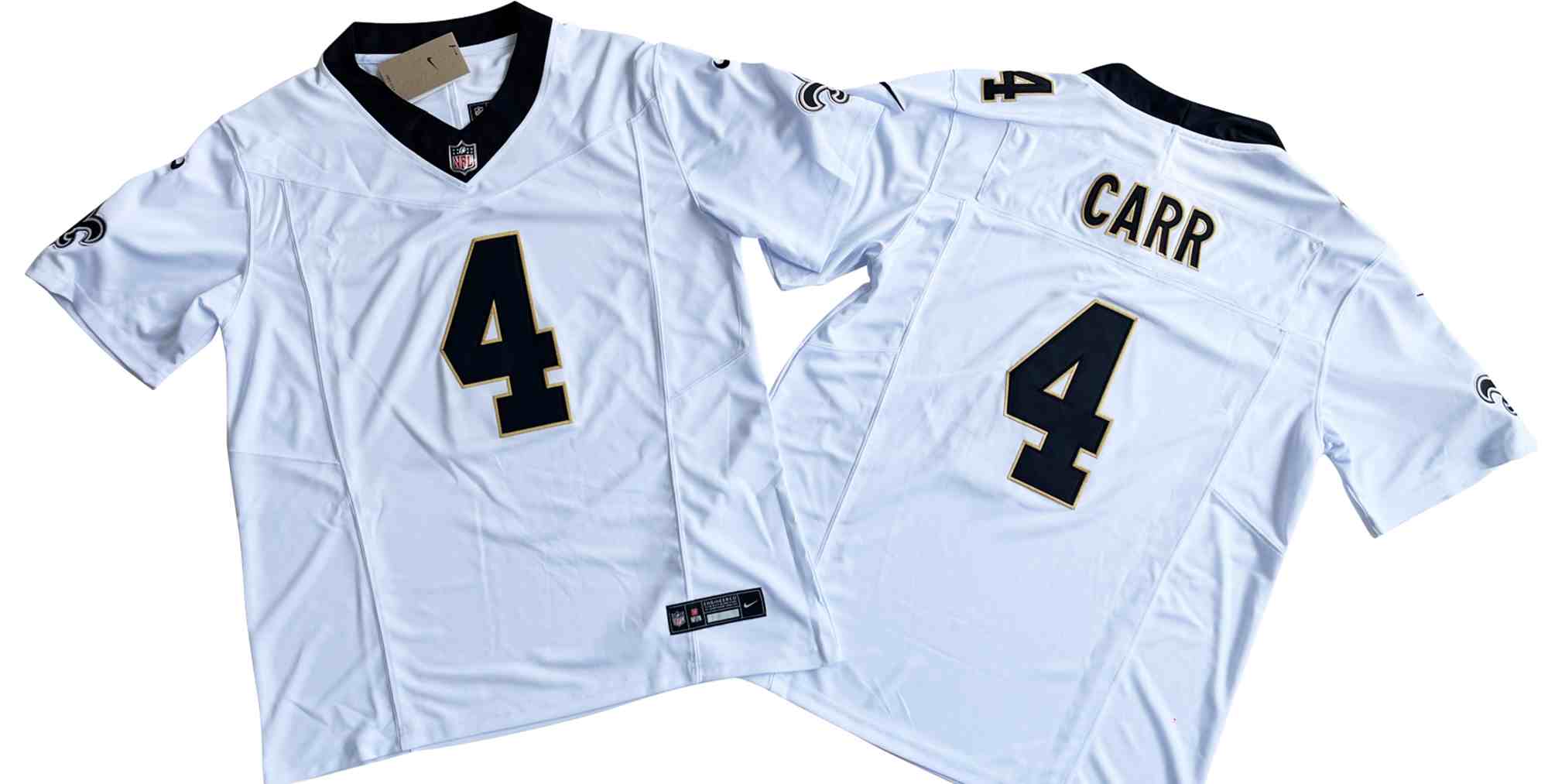 Men's New Orleans Saints #4 Derek Carr White Vapor F.U.S.E. Limited Jersey