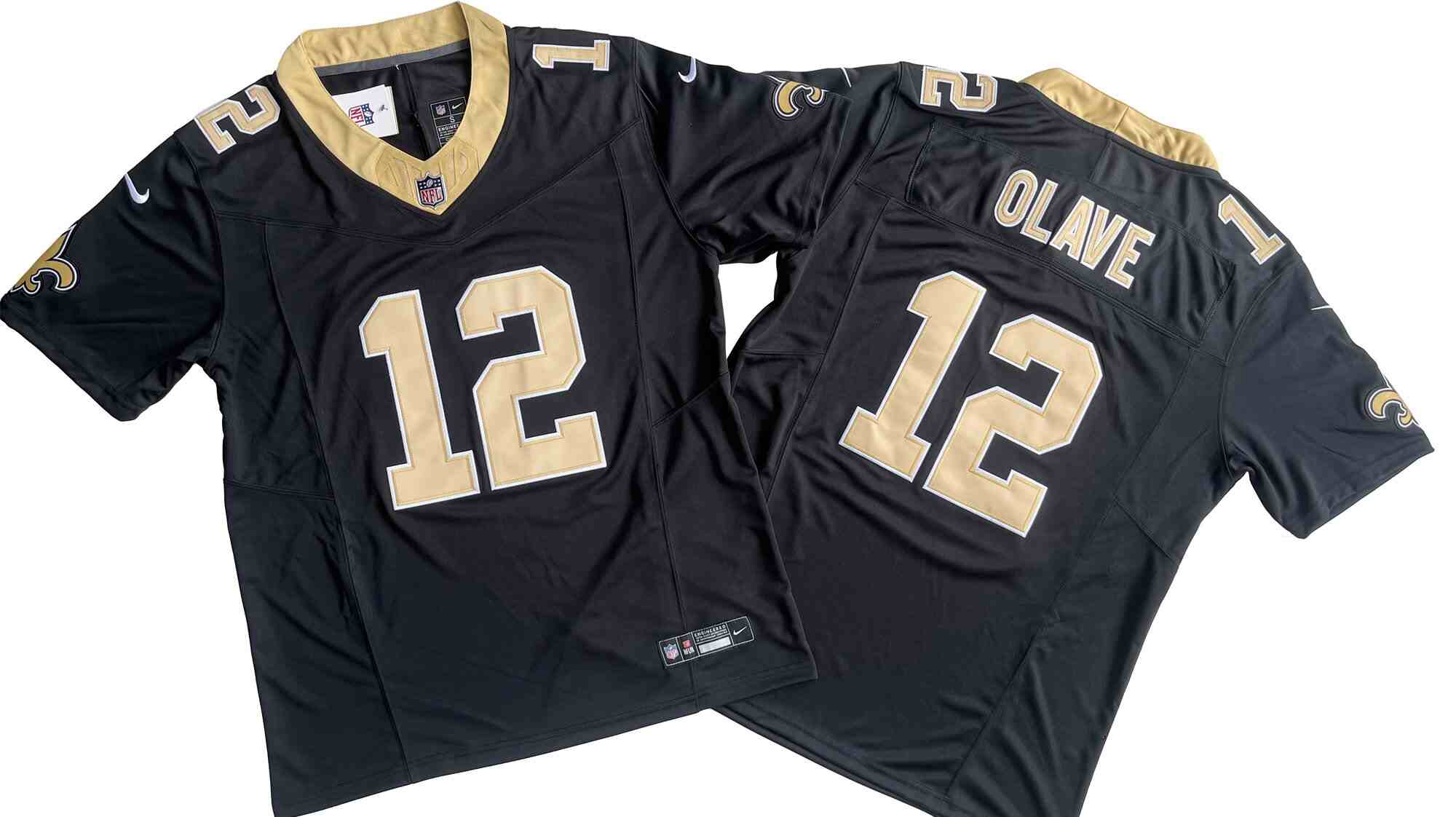 Men's New Orleans Saints #12 Chris Olave Black Vapor F.U.S.E. Limited Jersey