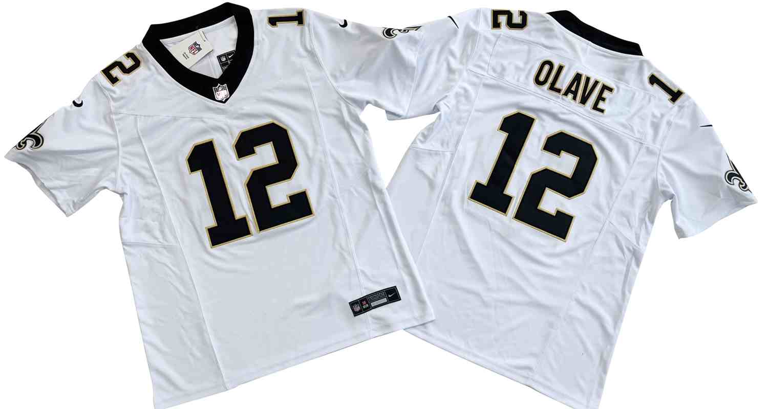 Men's New Orleans Saints #12 Chris Olave White Vapor F.U.S.E. Limited Jersey