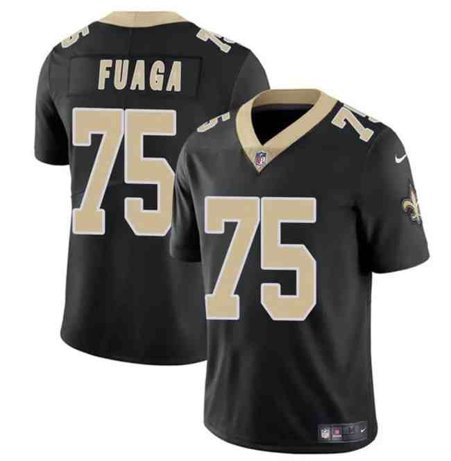 Men's New Orleans Saints #75 Taliese Fuaga Black 2024 Draft Vapor Limited Stitched Football Jersey