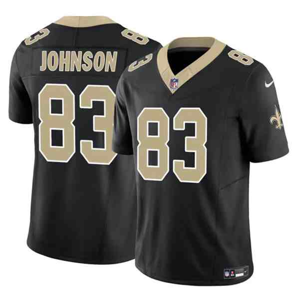 Men's New Orleans Saints #83 Juwan Johnson Black 2023 F.U.S.E. Vapor Untouchable Limited Football Stitched Jersey