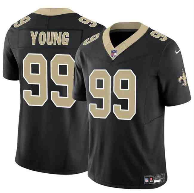 Men's New Orleans Saints #99 Chase Young Black 2023 F.U.S.E Vapor Limited Stitched Football Jersey