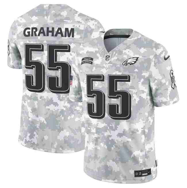 Men's Philadelphia Eagles #55 Brandon Graham 2024 F.U.S.E Arctic Camo Salute To Service Limited Stitched Football Jersey