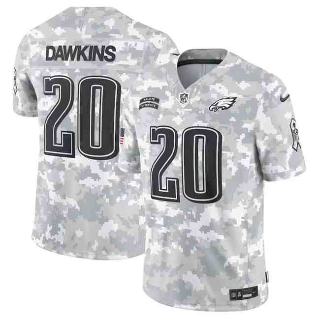 Men's Philadelphia Eagles #20 Brian Dawkins 2024 F.U.S.E Arctic Camo Salute To Service Limited Stitched Football Jersey