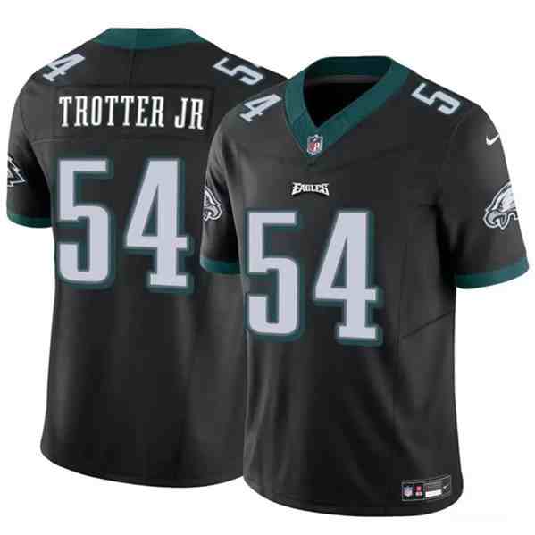 Men's Philadelphia Eagles #54 Jeremiah Trotter Jr Black 2024 Draft F.U.S.E. Vapor Untouchable Limited Football Stitched Jersey