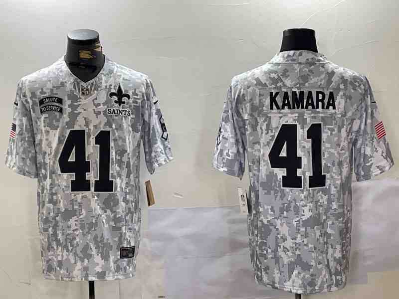 Men's New Orleans Saints #41 Alvin Kamara 2024 Arctic Camo Salute To Service Limited Stitched Football Jersey