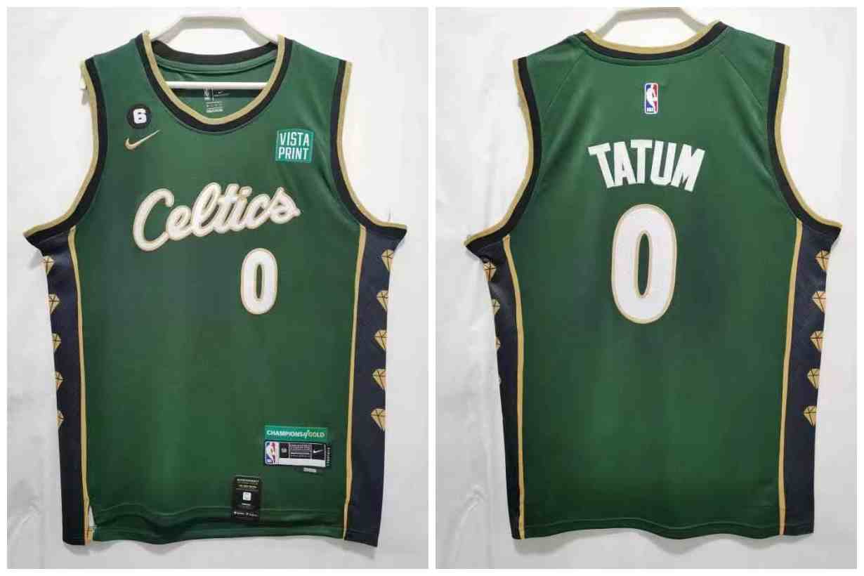 Men's Boston Celtics #0 Jayson Tatum Green 2022-23 City Edition Stitched Basketball Jersey (2)