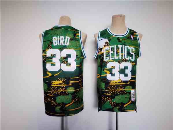 Men's Boston Celtics #33 Larry Bird GreenBlack Throwback Stitched Jersey