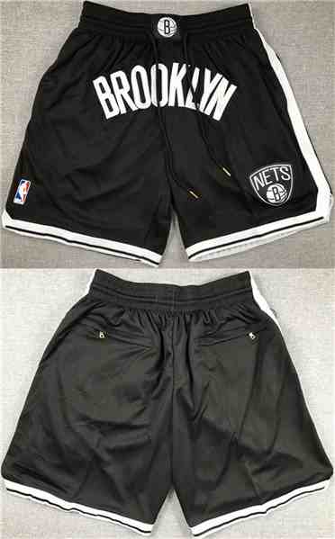 Men's Brooklyn Nets Black Shorts (Run Small)
