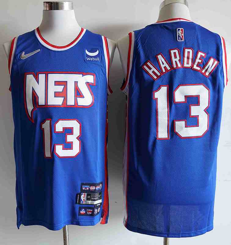 Men's Brooklyn Nets 13 James Harden Blue Diamond 75th Anniversary City Edition Swingman Jersey