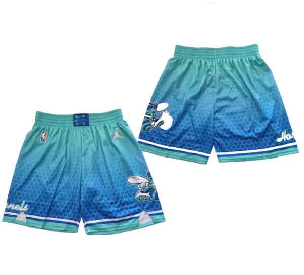 Men's Charlotte Hornets 75th Anniversary Blue Mitchell & Ness Shorts (Run Small)