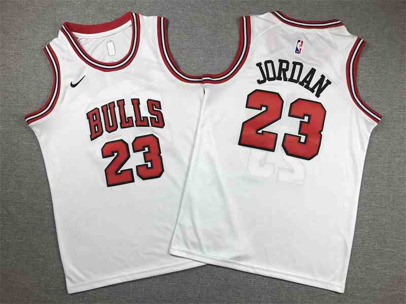Youth Chicago Bulls #23 Michael Jordan NIKE 1997-98 White Hardwood Classics Jersey
