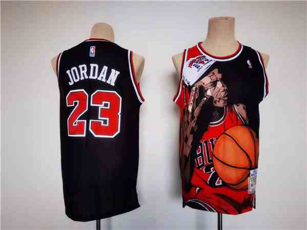 Men's Chicago Bulls #23 Michael Jordan Black Stitched  Jersey