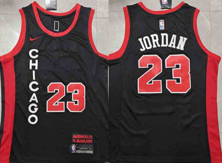Men's Chicago Bulls #23 Michael Jordan Black 202324 City Edition Stitched Basketball Jersey