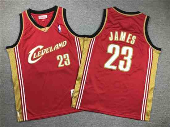 Youth Cleveland Cavaliers #23 LeBron James 2003-04 Red Hardwood Classics Jersey