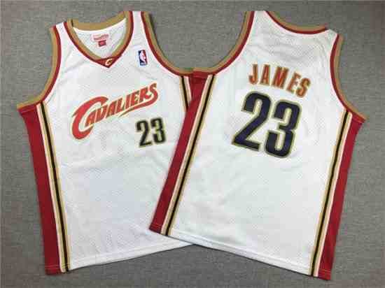 Youth Cleveland Cavaliers #23 LeBron James 2003-04 White Hardwood Classics Jersey