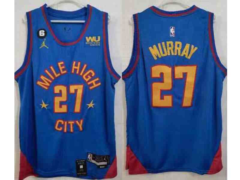 Mens 2023 Nba Denver Nuggets #27 Jamal Murray Blue Statement Edition Jordan Swingman Jersey
