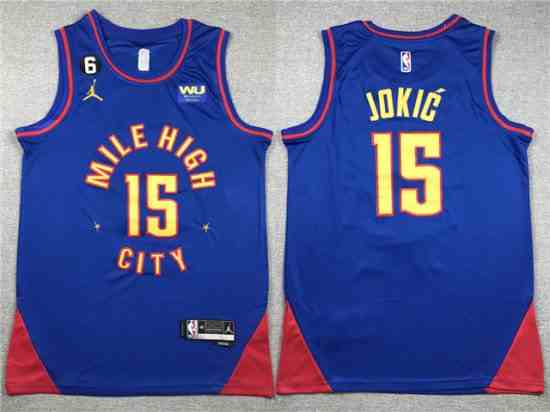Denver Nuggets #15 Nikola Jokic 2022-23 Blue Statement Swingman Jersey