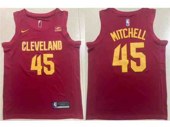 Cleveland Cavaliers #45 Donovan Mitchell 2022-23 Wine Swingman Jersey