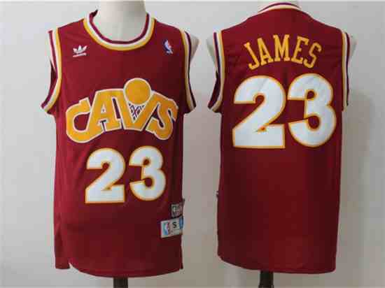 Cleveland Cavaliers #23 LeBron James Red Hardwood Classics Jersey