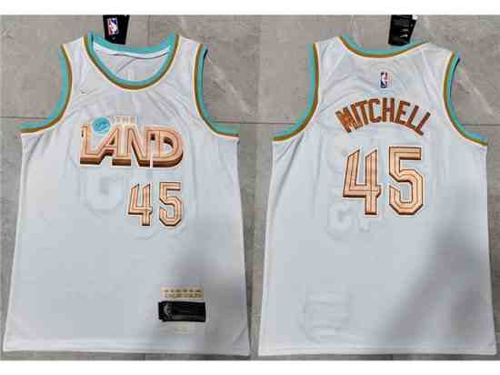 Cleveland Cavaliers #45 Donovan Mitchell 2022-23 White City Edition Swingman Jersey