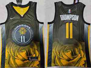 Mens 2022-23 Nba Golden State Warriors #11 Klay Thompson Black Swingman Nike Jersey