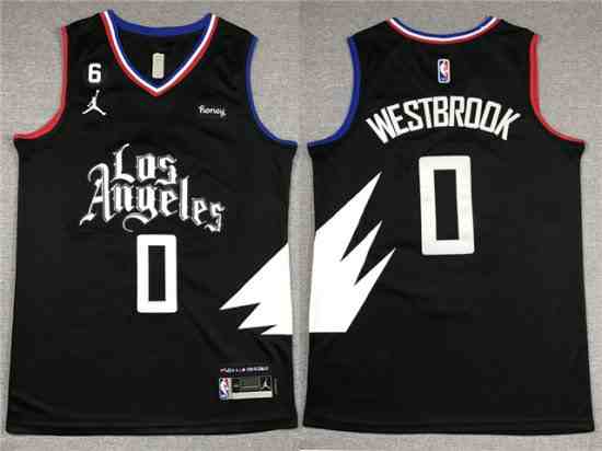 Los Angeles Clippers #0 Russell Westbrook 2022-23 Black Statement Edition Swingman Jersey