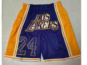 Mens Nba Los Angeles Lakers Purple #24 Pockets Shorts