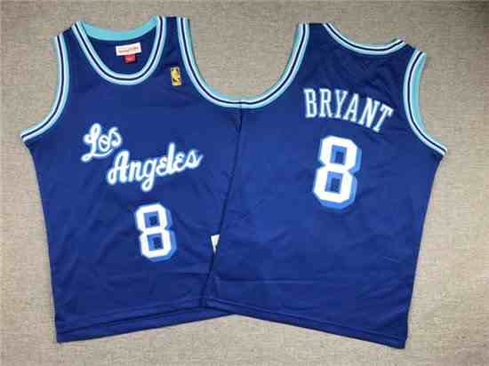 Youth Los Angeles Lakers #8 Kobe Bryant 1996-97 Blue Hardwood Classics Jersey