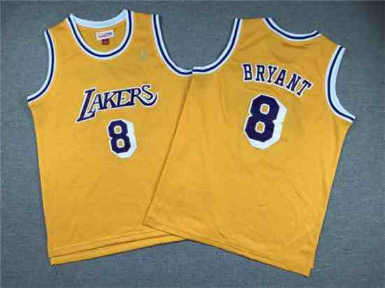 Youth Los Angeles Lakers #8 Kobe Bryant 1996-97 Gold Hardwood Classics Jersey