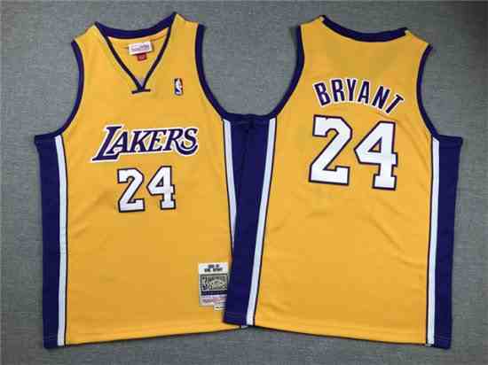 Youth Los Angeles Lakers #24 Kobe Bryant 2008-09 Gold Hardwood Classics Jersey