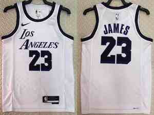 Mens Nba Los Angeles Lakers #23 Lebron James White 2023 City Edition Swingman Nike Jersey