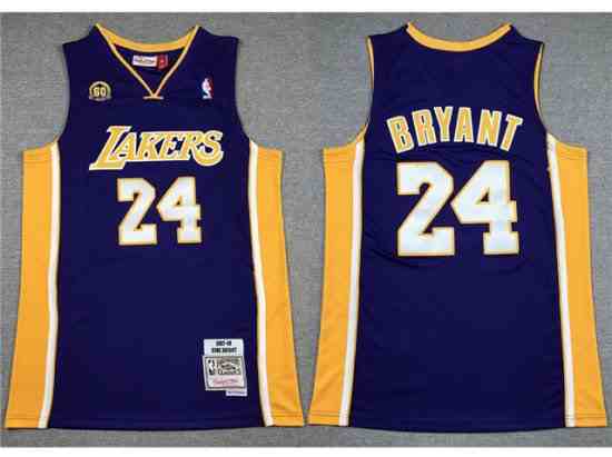 Los Angeles Lakers #24 Kobe Bryant 2007-08 Purple 60th Anniversary Hardwood Classics Jersey