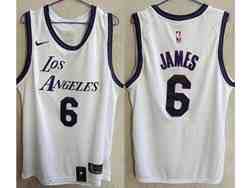 Mens 2022-23 Nba Los Angeles Lakers #6 Lebron James White Swingman Nike Jersey