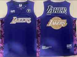 Mens Aape And 2022 Nba Los Angeles Lakers Blank Purple Jersey