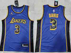 Mens 2022-23 Nba Los Angeles Lakers #3 Anthony Davis Purple Swingman Jordan Jersey