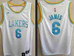 Mens 2022-23 Nba Los Angeles Lakers #6 Lebron James White Mitchell & Ness Swingman Nike Jersey