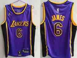 Mens 2022-23 Nba Los Angeles Lakers #6 Lebron James Purple Swingman Jordan Jersey