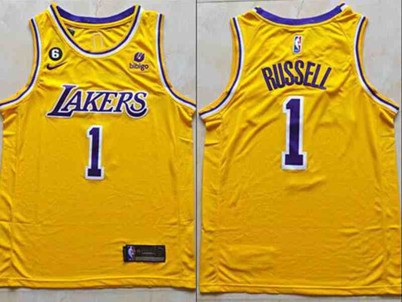 Mens Nba Los Angeles Lakers #1 D'angelo Russell Yellow 2023 Swingman Nike Jersey