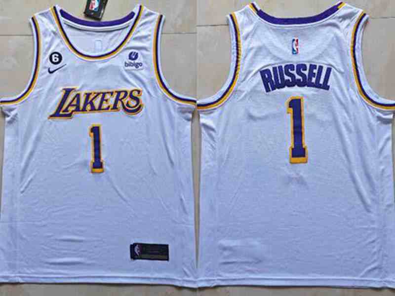Mens Nba Los Angeles Lakers #1 D'angelo Russell White 2023 Swingman Nike Jersey