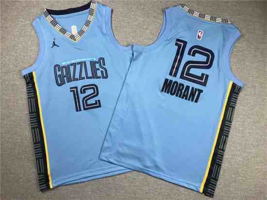 Youth Memphis Grizzlies #12 Ja Morant 2022-23 Light Blue Statement Edition Swingman Jersey