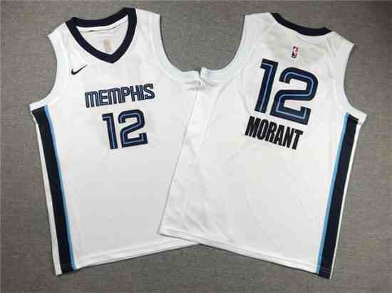 Youth Memphis Grizzlies #12 Ja Morant White Swingman Jersey