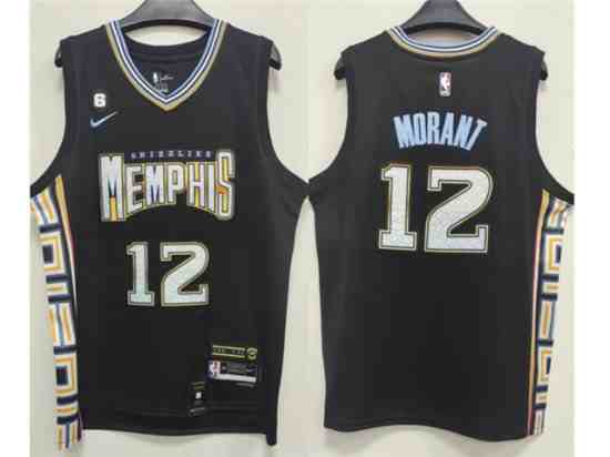 Memphis Grizzlies #12 Ja Morant 2022-23 Black City Edition Swingman Jersey