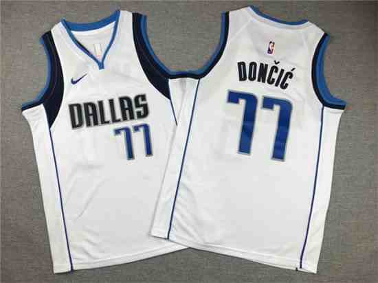 Youth Dallas Mavericks #77 Luka Don?i? White Swingman Jersey