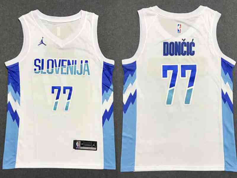 Mens Nba Dallas Mavericks Slovenia National Team #77 Luka Doncic White Nike Swingman Jersey