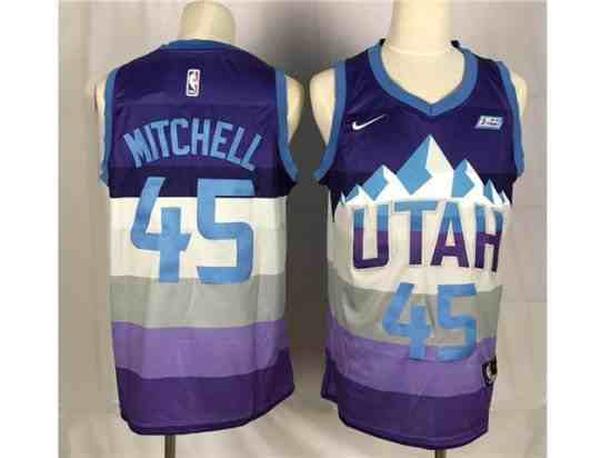 Utah Jazz #45 Donovan Mitchell Purple City Edition Swingman Jersey
