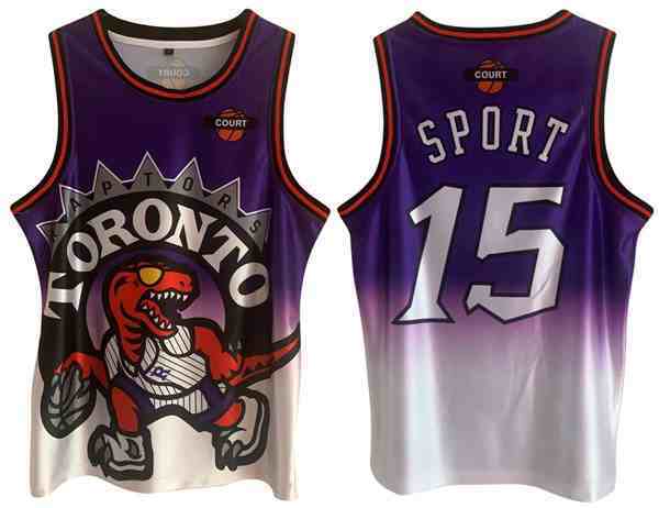 Men's Toronto Raptors #15 Vince Carter Purple White Print Basketball Jersey