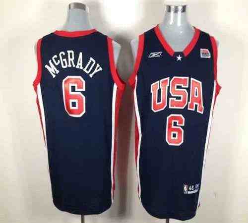 Reebok Summer Olympics Team USA #6 Tracy McGrady Dark Blue Stitched NBA Jersey